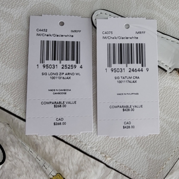 Coach SET 2 PCS Signature Shoulder Bag Purse Handbag + Wallet NWT - Picture 8 of 16